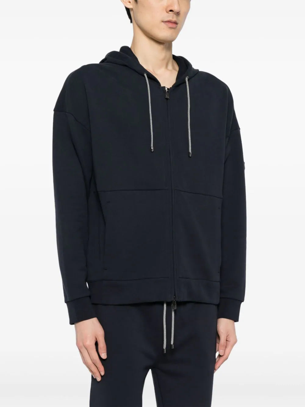 zip-up cotton hoodie