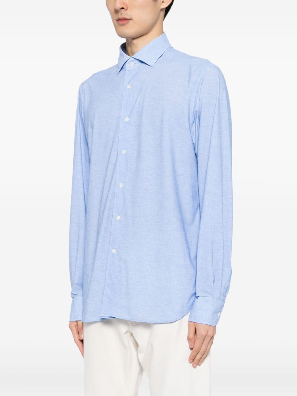 long-sleeve chambray shirt