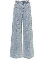 SQUARE RHINESTONE DENIM JEANS