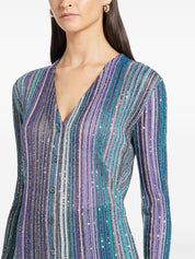 Long ribbed cardigan with sequins