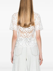 WHITE GUIPURE LACE TOP