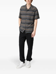 Bowling-cut shirt in zig zag cotton