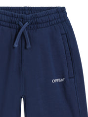 BOOKISH DIAG SWEATPANT NAVY BLUE WHITE