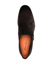 MEN'S BROWN SUEDE MONK SHOES