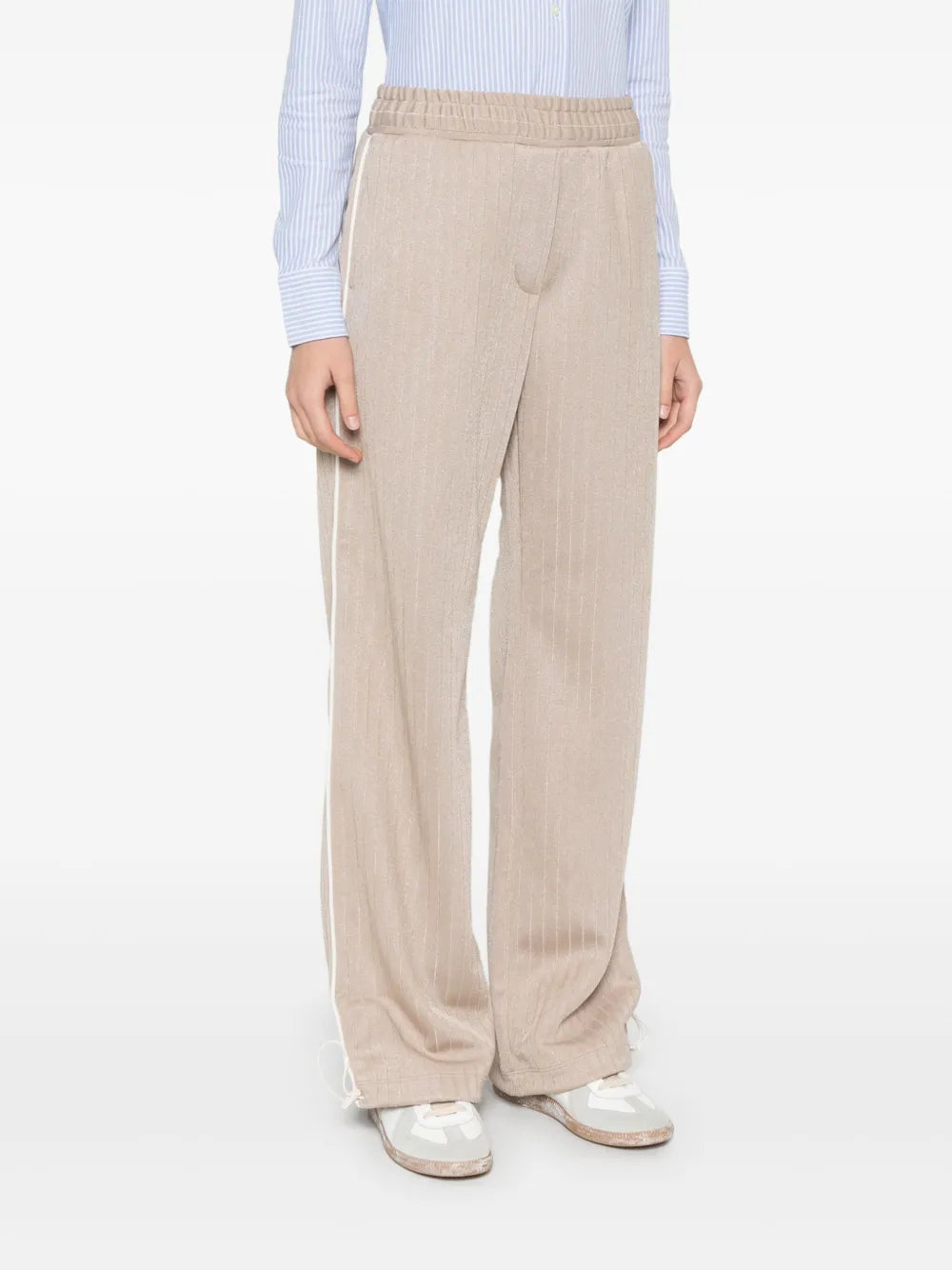 Star w's wide joggings technical poly stripes logo printed