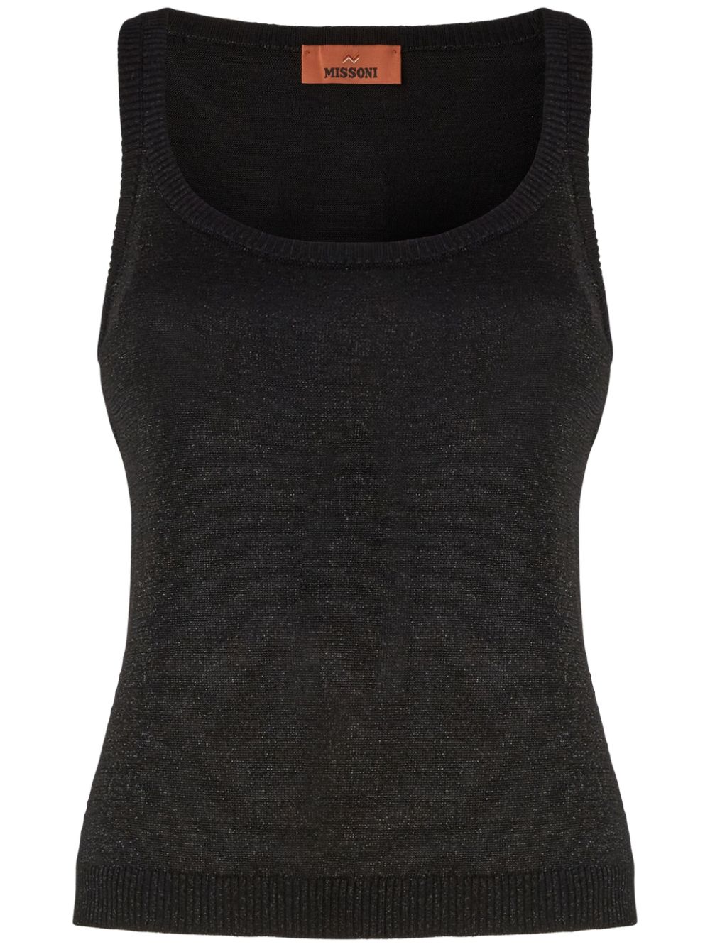 Glitter-effect viscose tank top