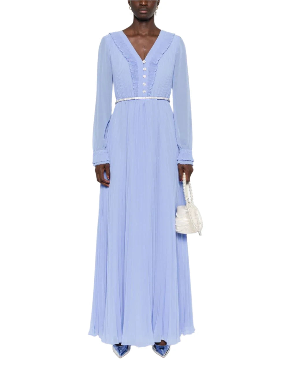 BLUE CHIFFON MAXI DRESS