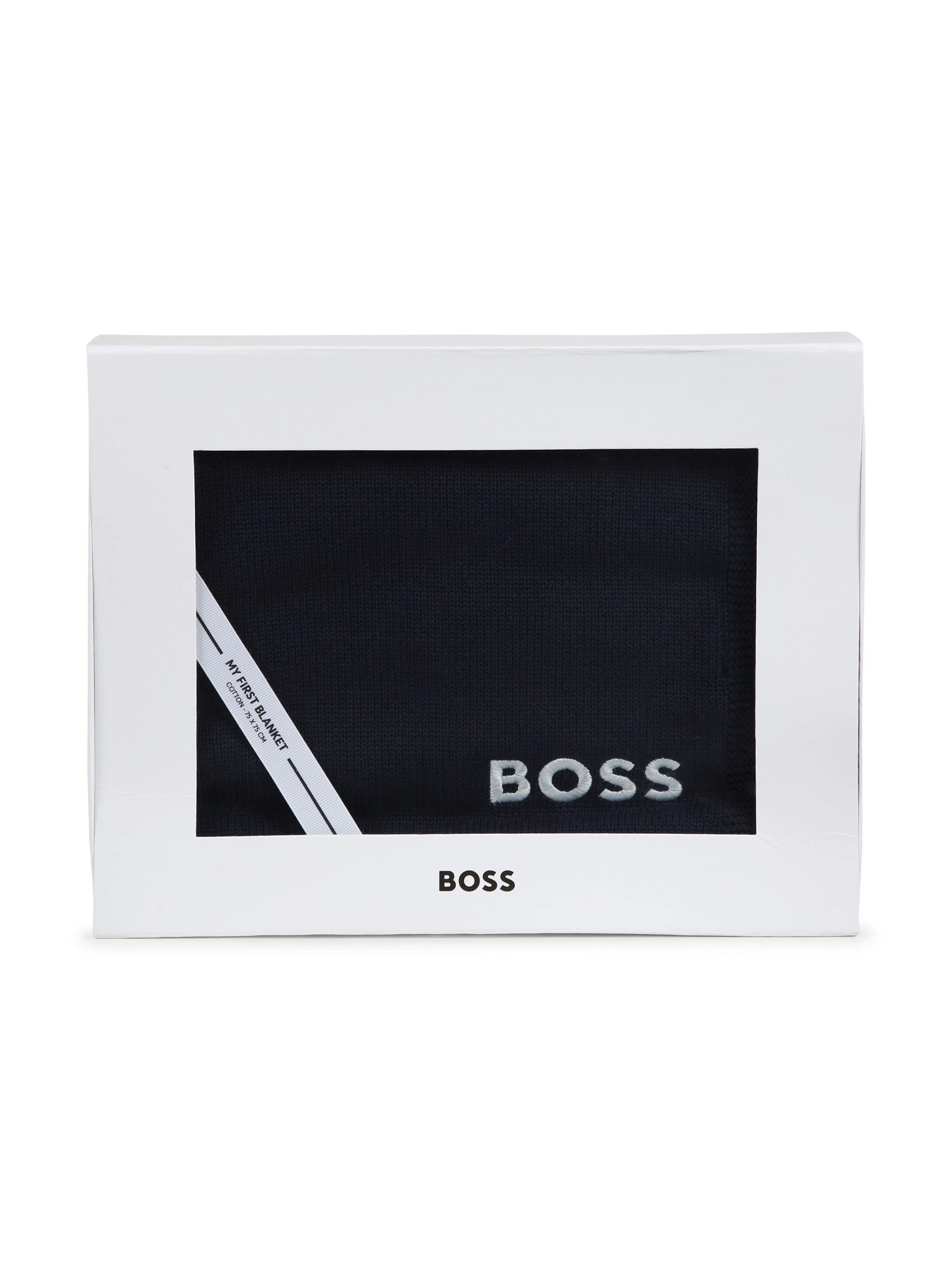 BOSS Kidswear logo-embroidered knitted blanket