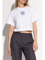 EMBR MINI ARROW CROP TEE WHITE