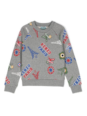 Kenzo Kids logo-print cotton sweatshirt