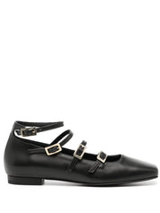 Luke Onix Black Leather Ballet Flats