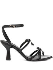 MALIA BLACK LEATHER SANDALS Height (cm) 6.5