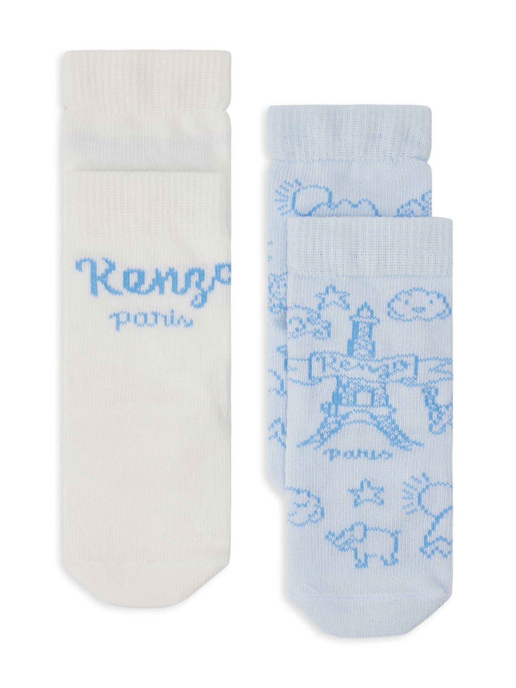 Kenzo kids intarsia-knit logo socks (pack of two)