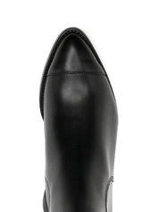 Austin Black Leather Ankle Boots