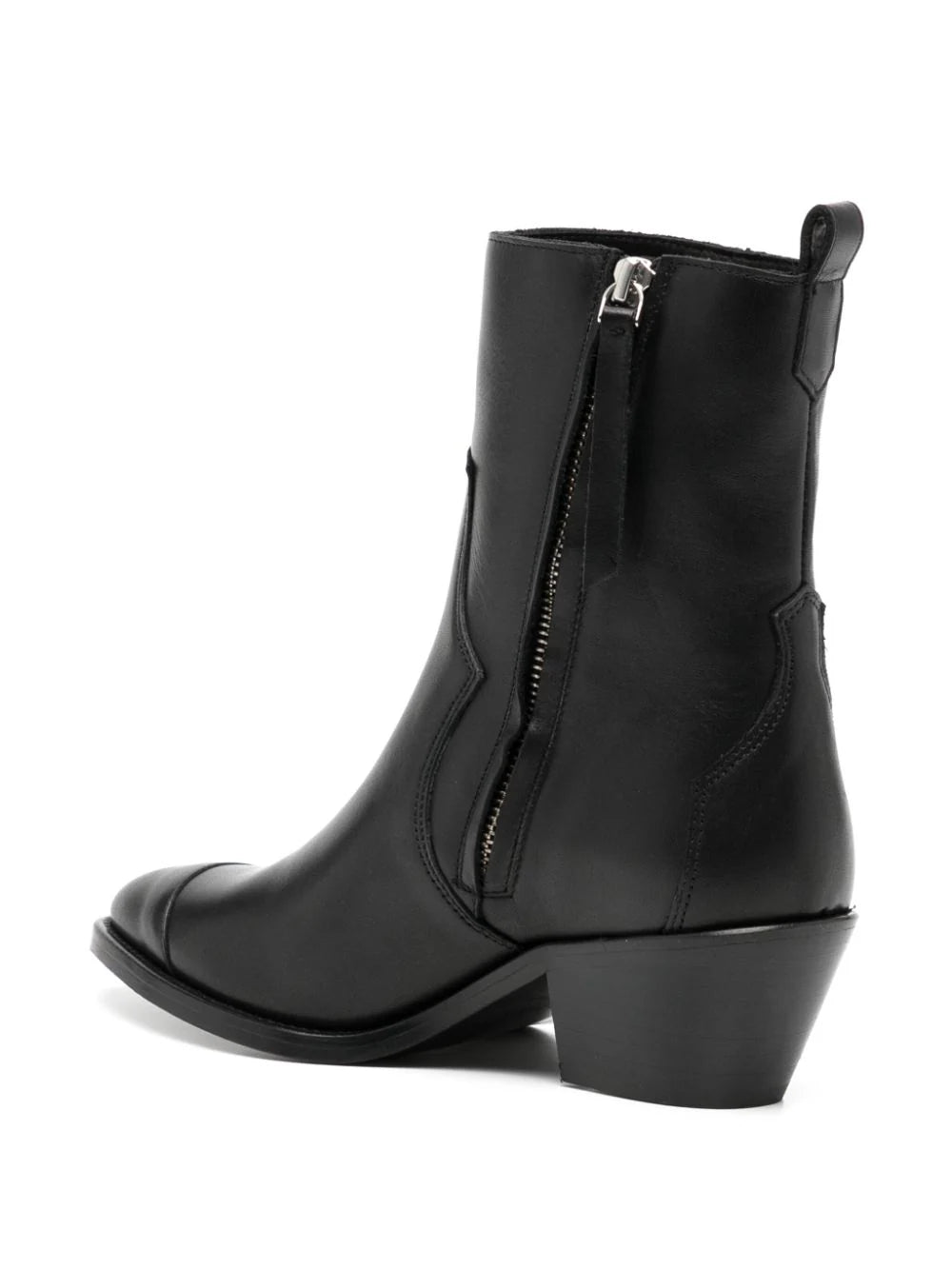 Austin Black Leather Ankle Boots