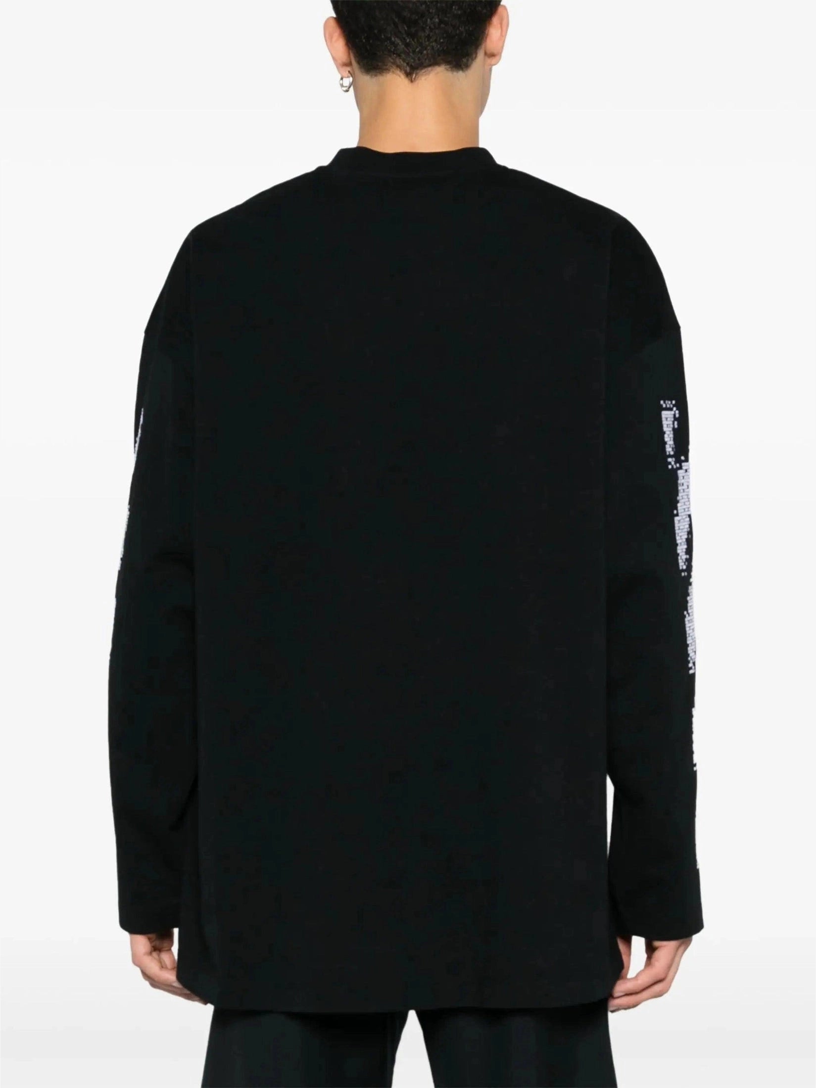 Pixel diag wide l/s tee black - white