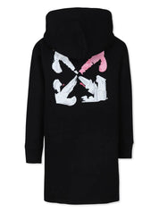 ARROW ACRYLIC HOODIE DRESS BLACK WHITE