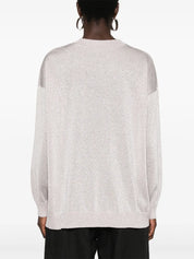 Crewneck pullover in viscose with glitter effect