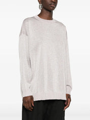 Crewneck pullover in viscose with glitter effect