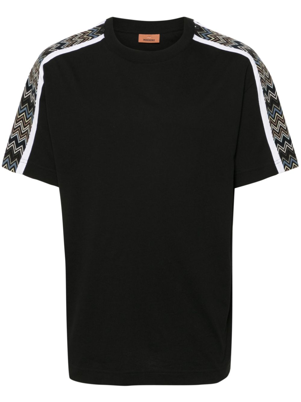 Cotton jersey T-shirt with zigzag inserts