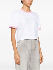 EMBR SCRIPT TYPE CROP TEE WHITE - MILKY