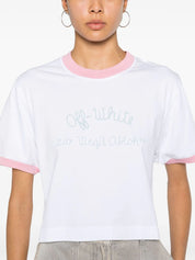 EMBR SCRIPT TYPE CROP TEE WHITE - MILKY