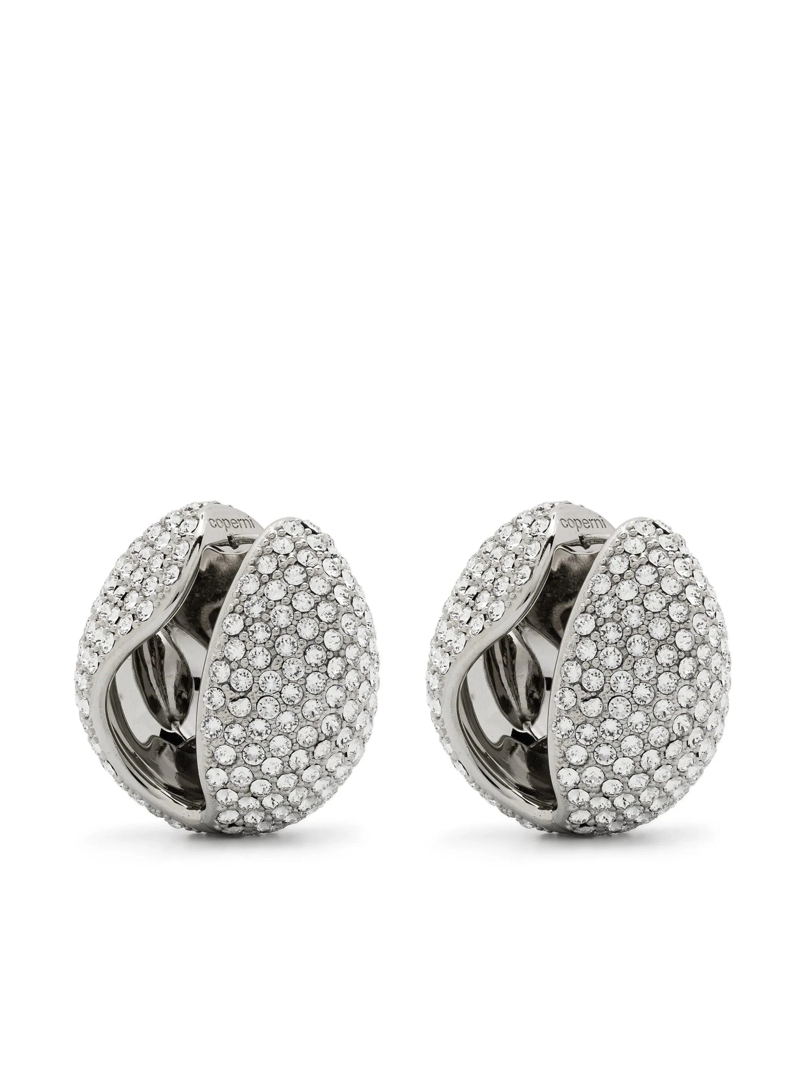 Crystal-embellished logo earrings