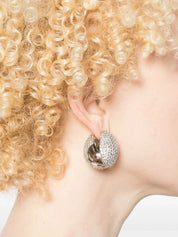 Crystal-embellished logo earrings