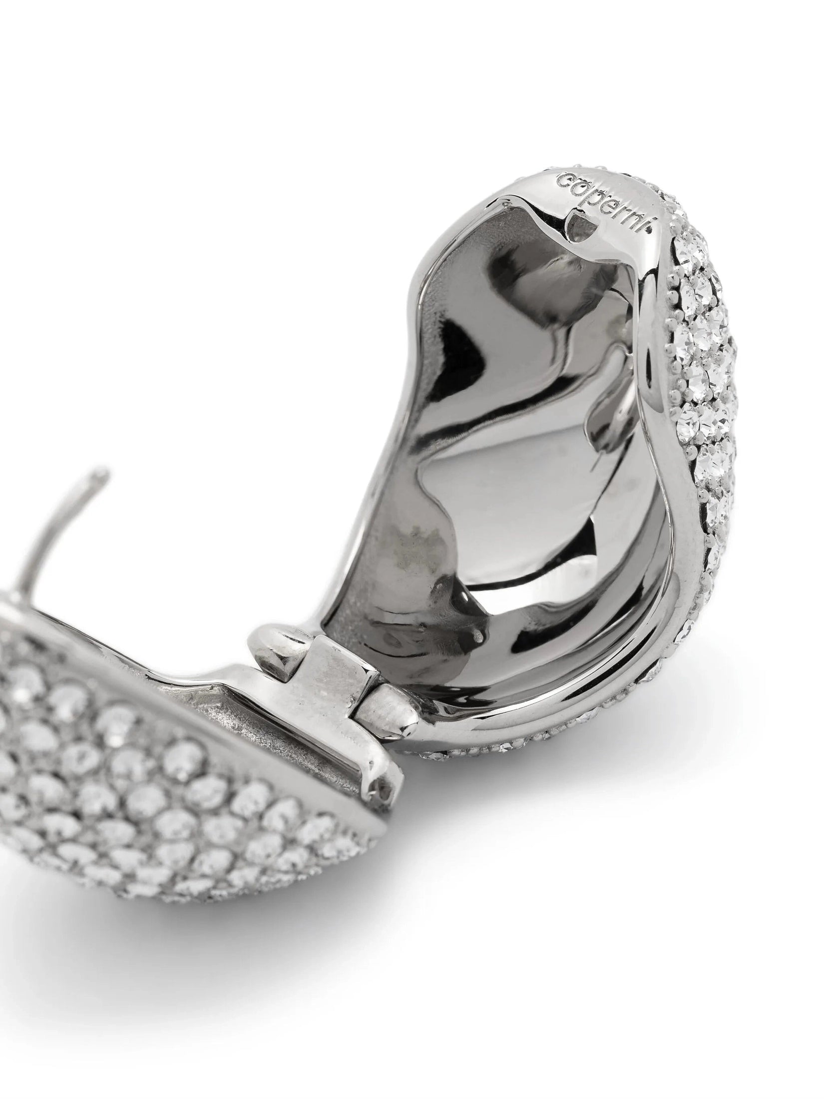 Crystal-embellished logo earrings