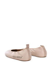 HIGH HEEL BALLERINA BEIGE - BLACK