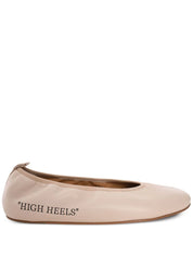 HIGH HEEL BALLERINA BEIGE - BLACK