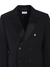 OW EMB WOOL DB TUXEDO JKT BLACK - BLACK