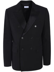 OW EMB WOOL DB TUXEDO JKT BLACK - BLACK