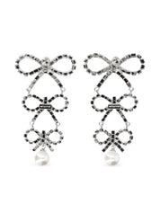 TIERED CRYSTAL BOW EARRINGS