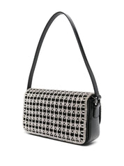 BLACK CRYSTAL BAGUETTE BAG