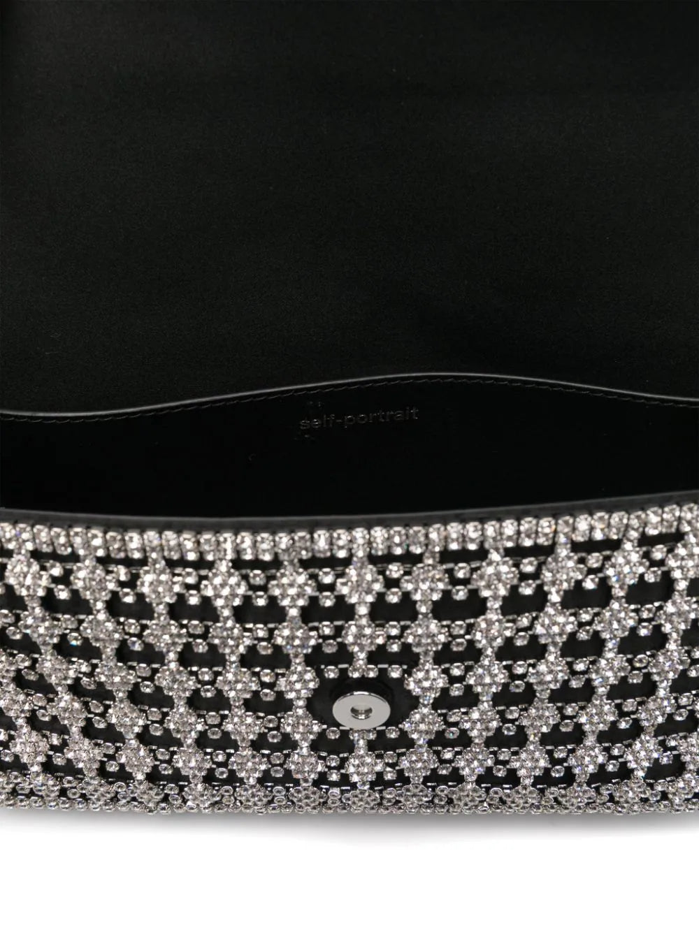 BLACK CRYSTAL BAGUETTE BAG