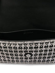 BLACK CRYSTAL BAGUETTE BAG