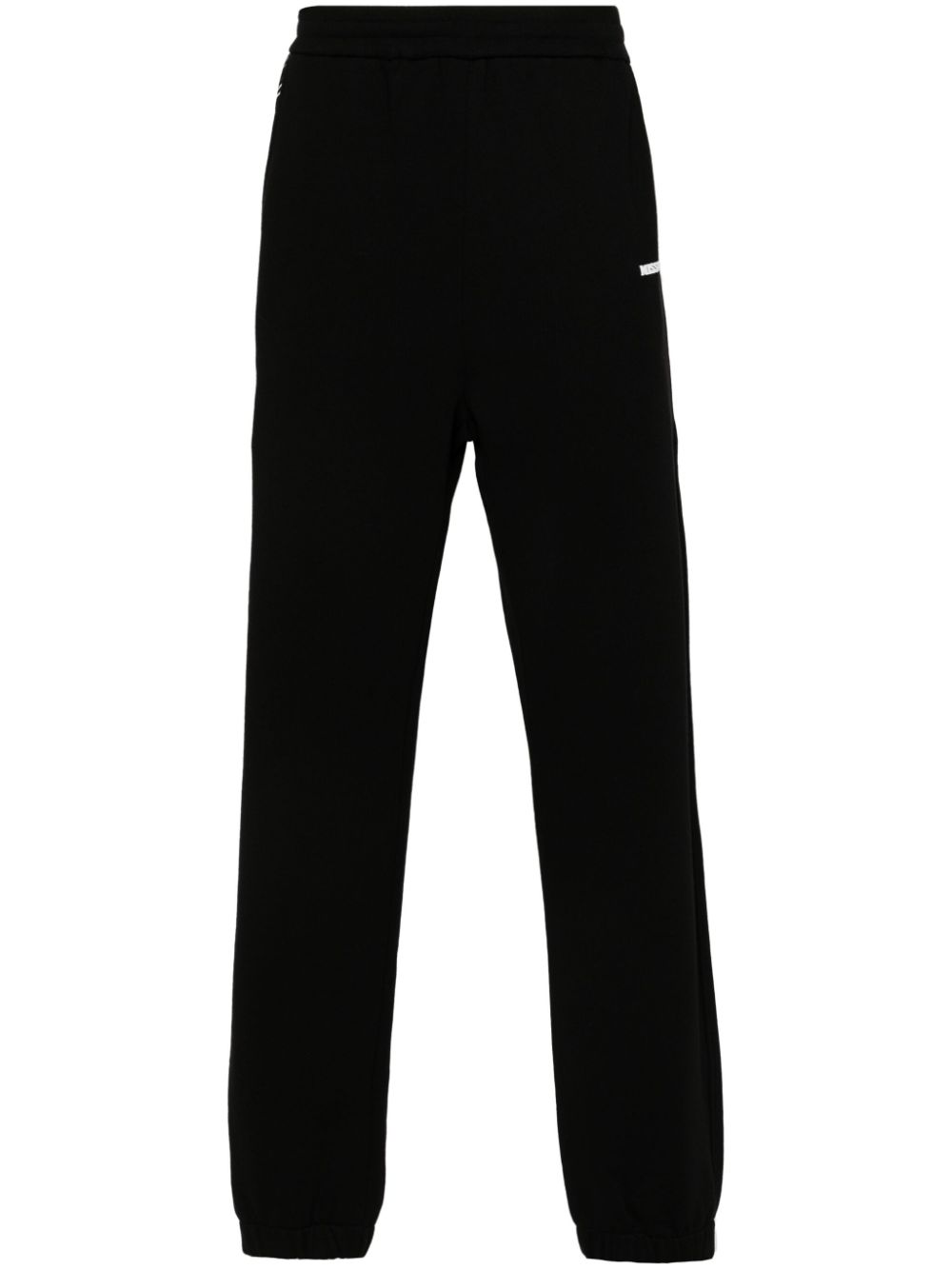 Cotton fleece joggers with knitted insert