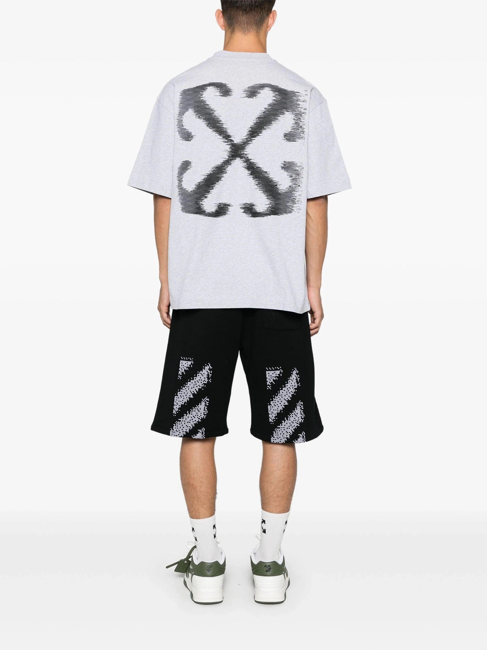 Pixel diag skate sweatshort black - whit