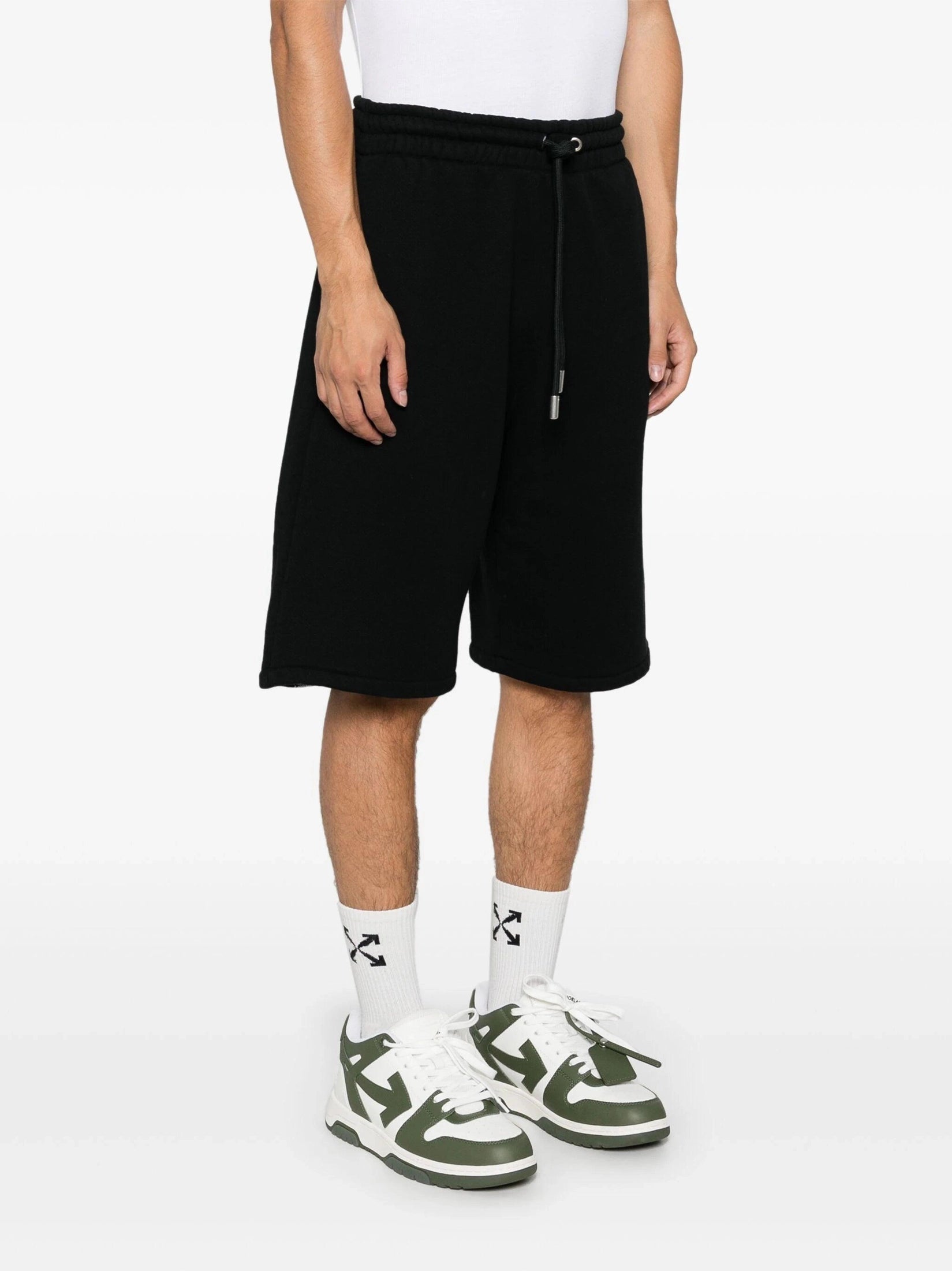 Pixel diag skate sweatshort black - whit