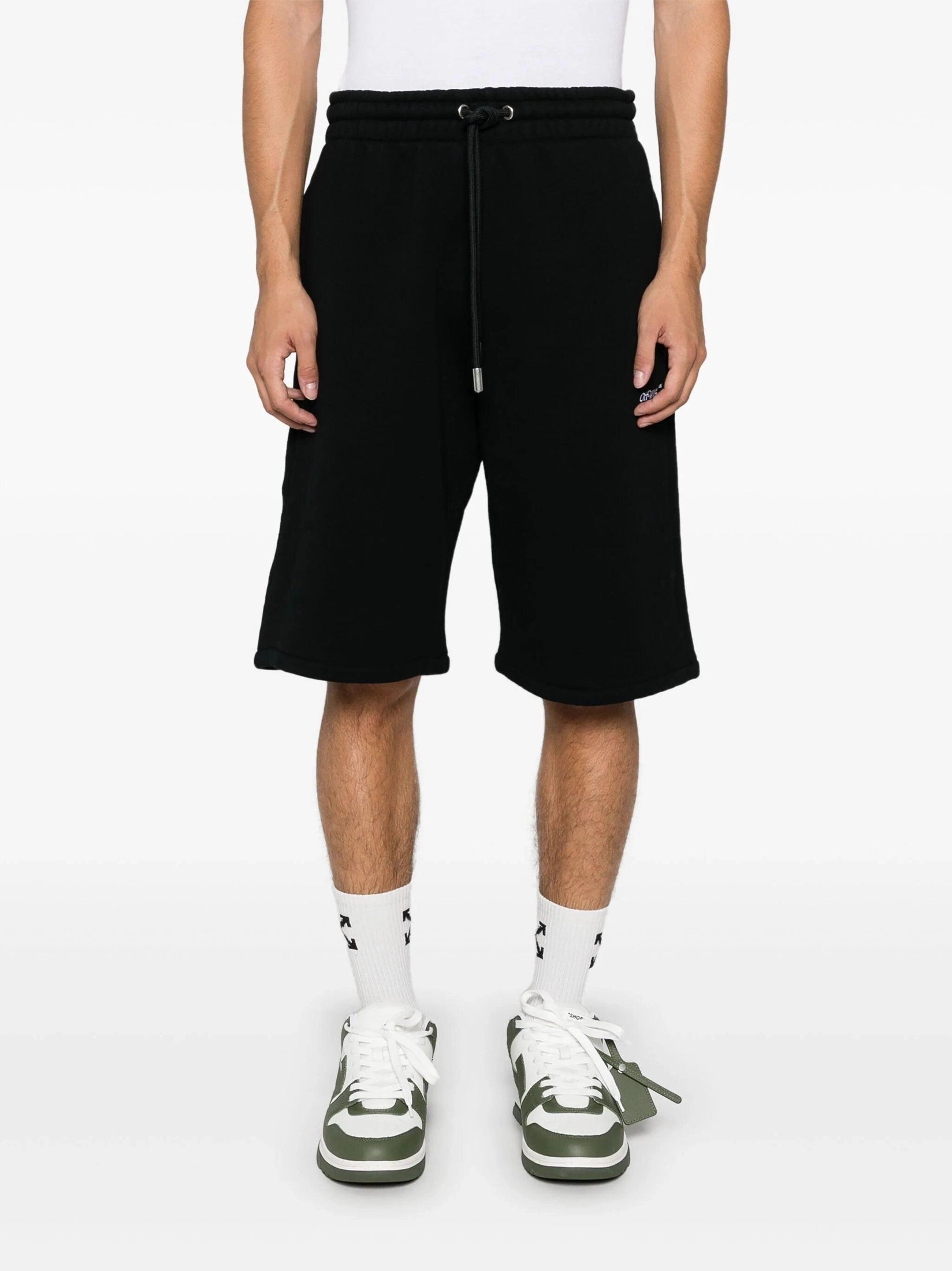 Pixel diag skate sweatshort black - whit
