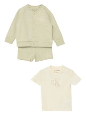 flocked logo T-shirt and shorts set