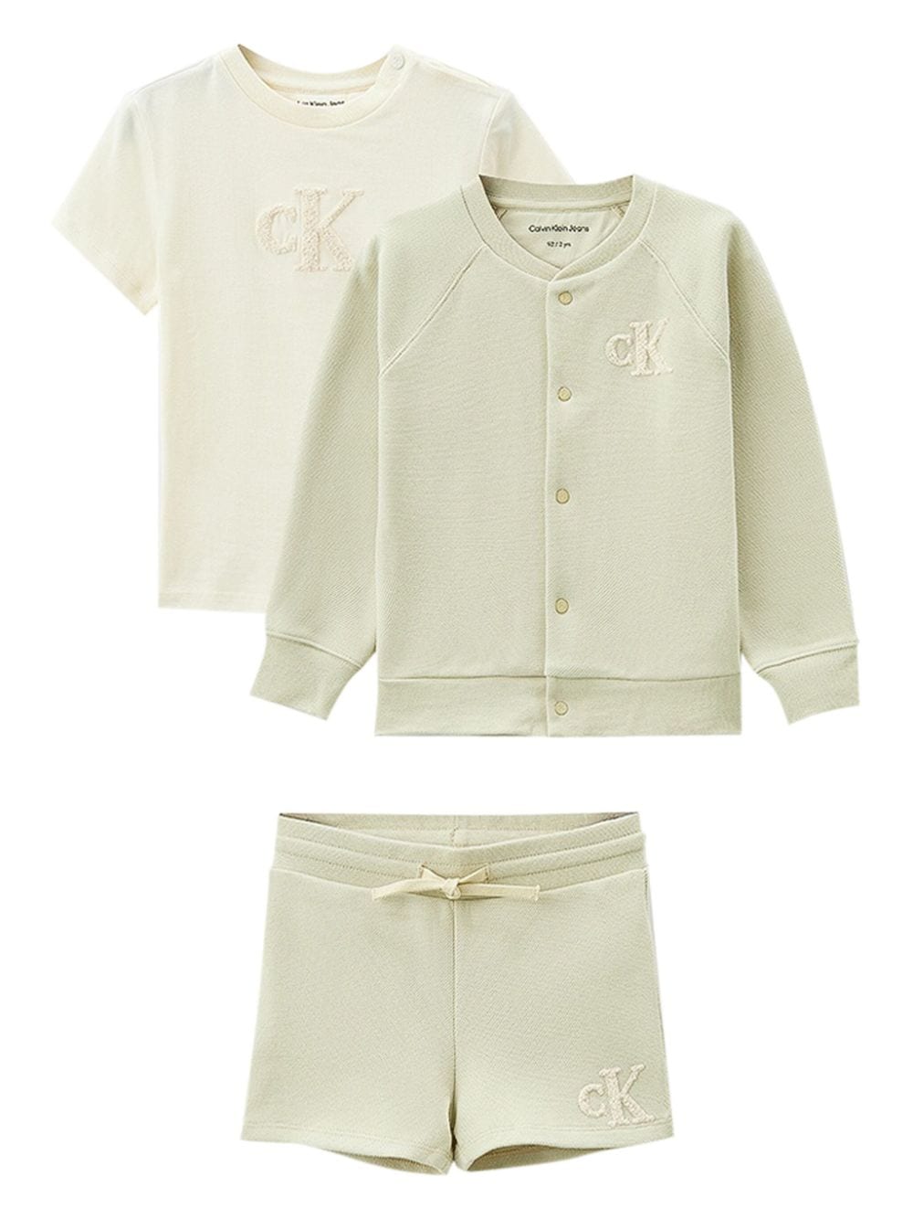 flocked logo T-shirt and shorts set