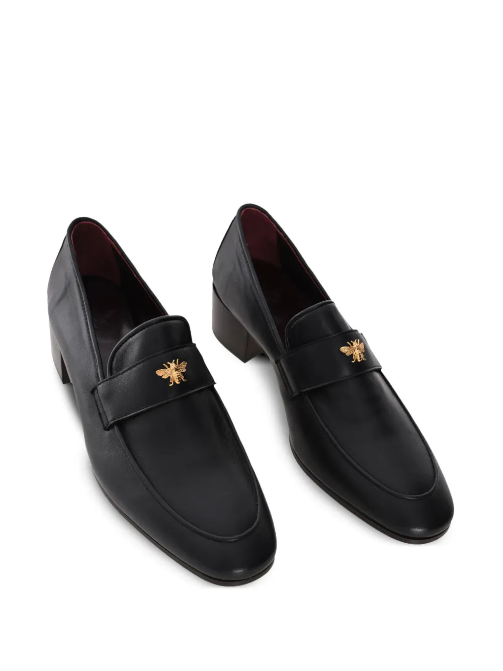 Black leather heeled flaneur
