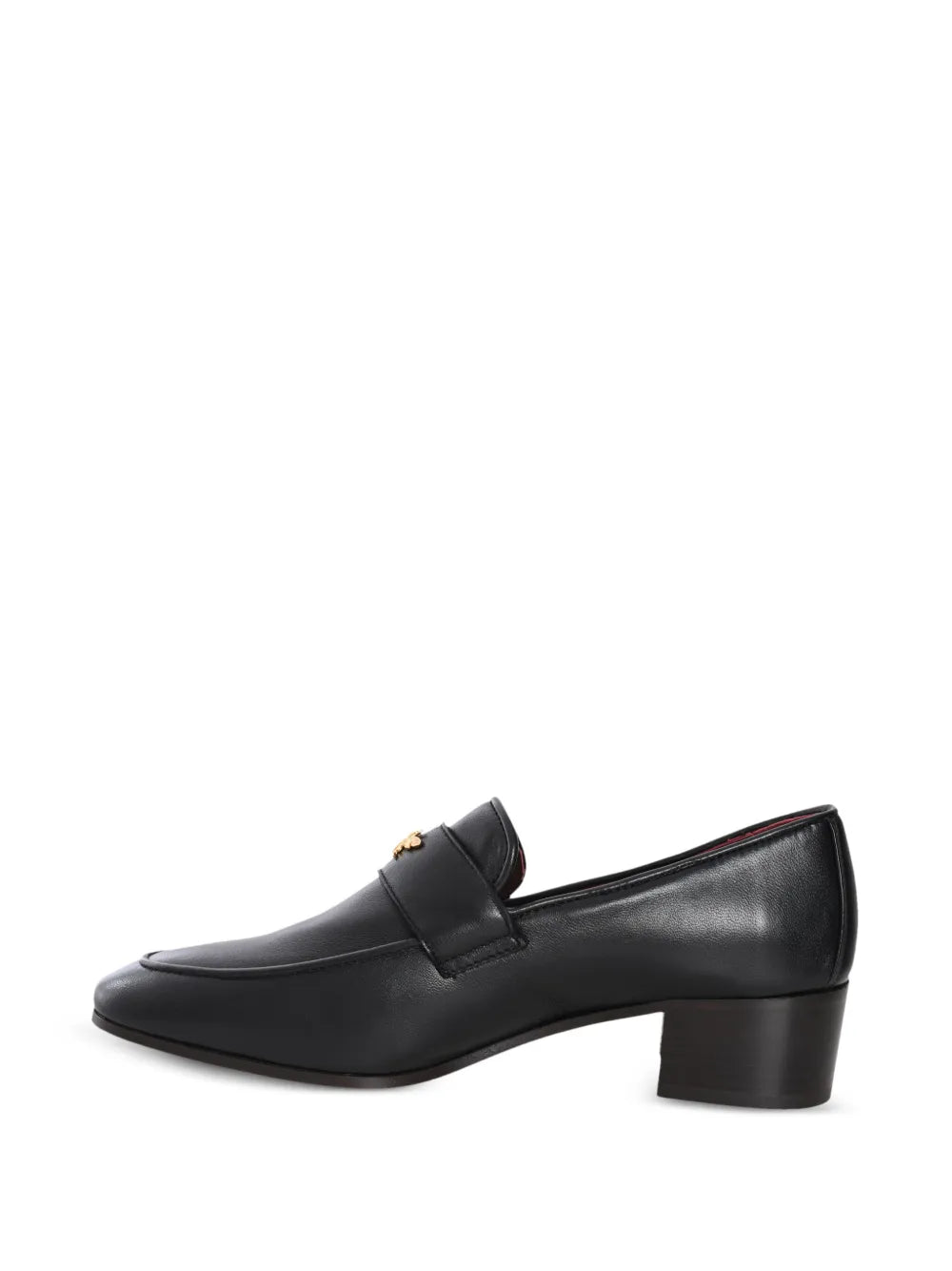 Black leather heeled flaneur