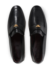 Black leather heeled flaneur