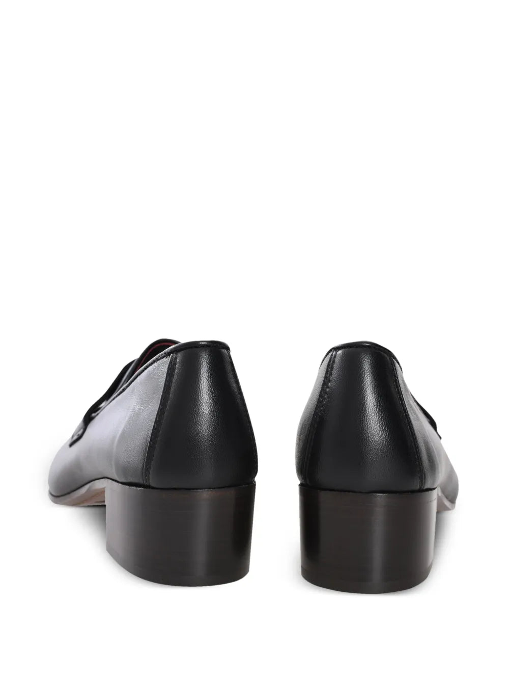 Black leather heeled flaneur