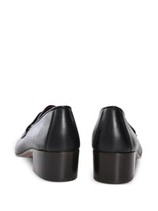Black leather heeled flaneur