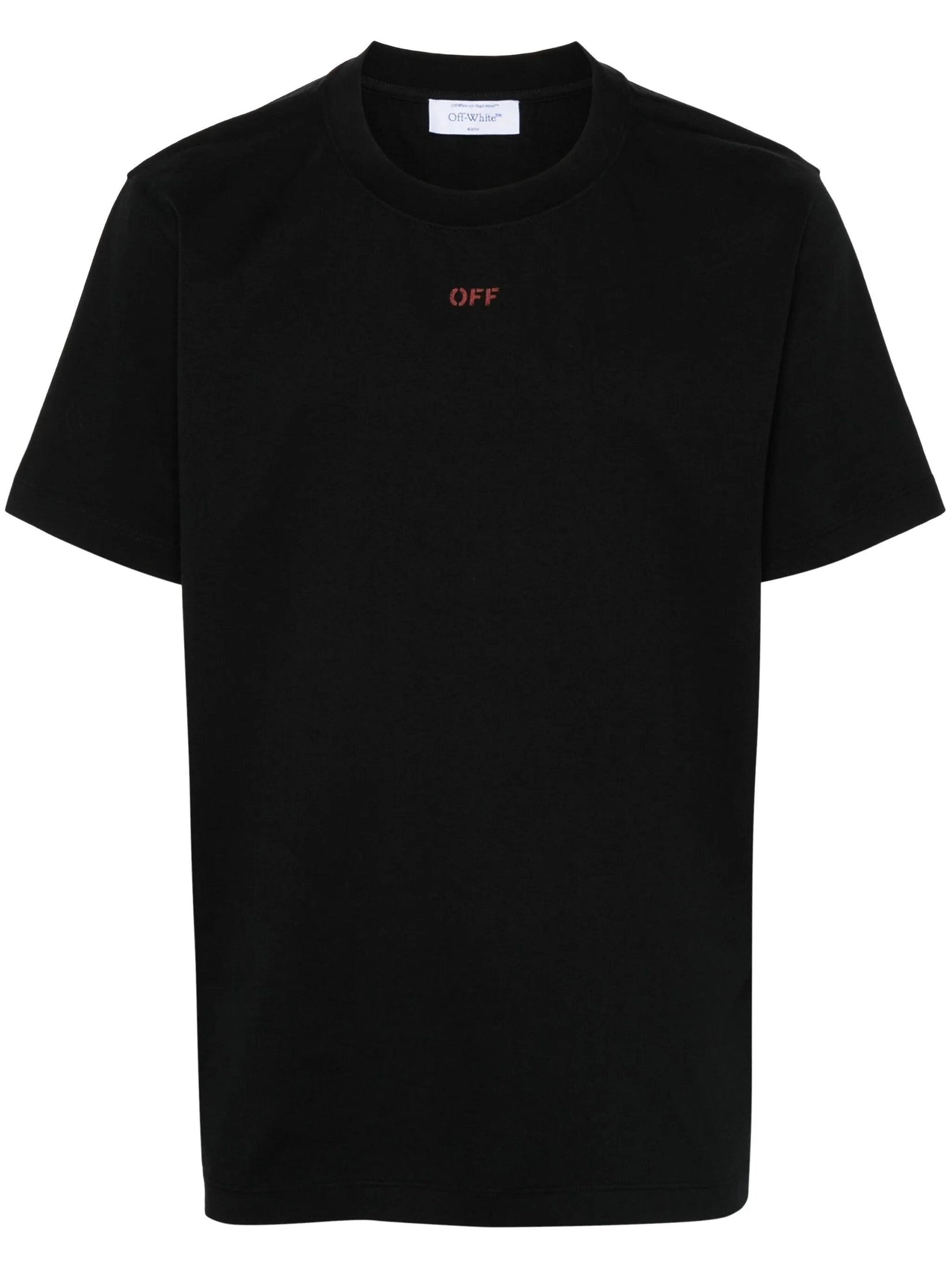 Off stamp slim s/s tee black - red