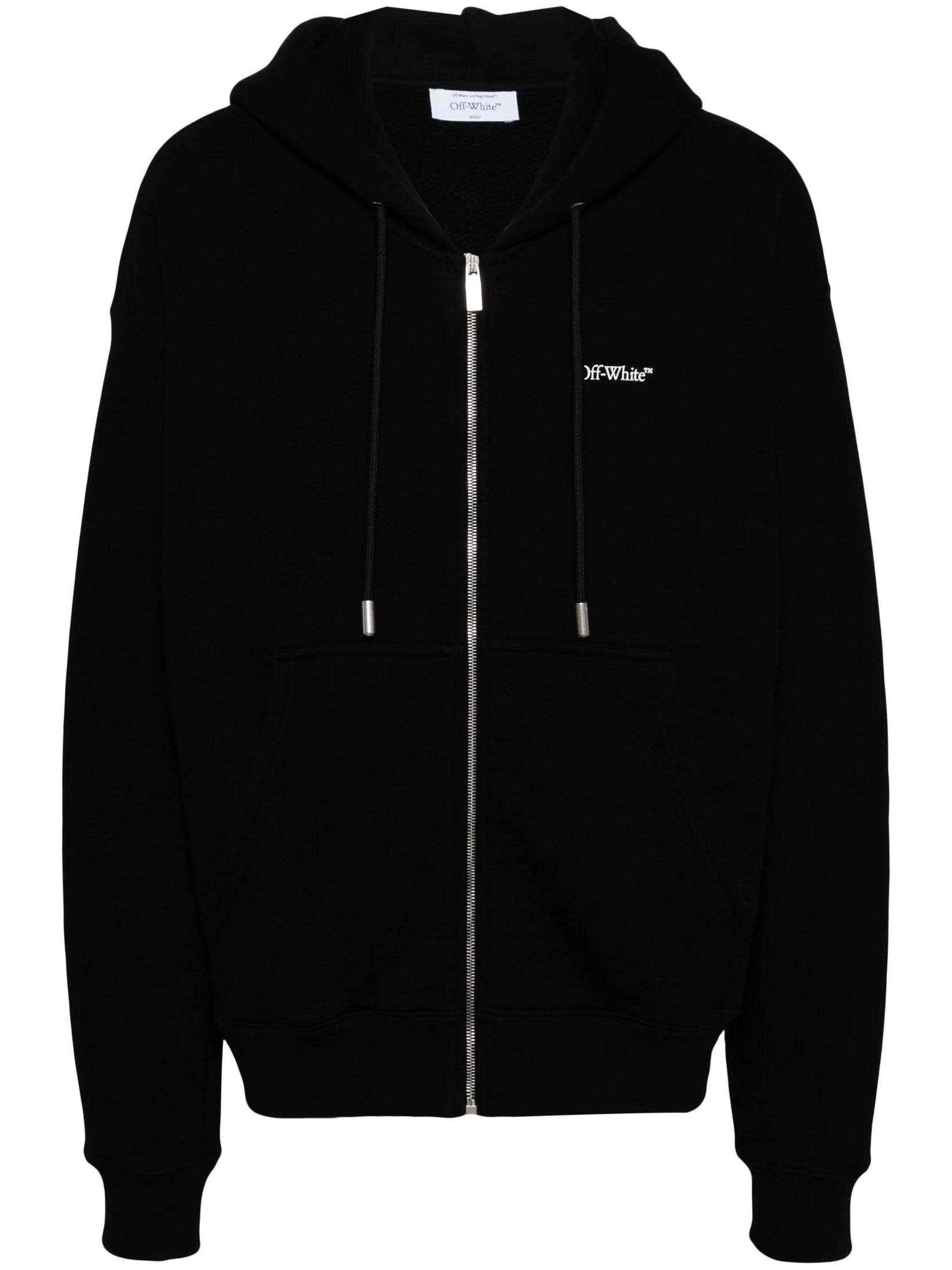 Windy arrow zip skate hoodie black - whi